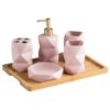 ZSRUIKJN Ceramic Toiletries 4-piece Bathroom Gift Set Mouthwash Cup