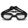 ZSRUIKJN Swim Goggles with Ear Plugs, Clear Swimming Coated Lens No Leaking Anti Fog UV Protection for Adult Men Women Youth Kids