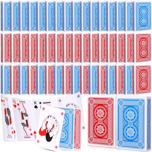 Zubebe 300 Pack Playing Cards Bulk Deck of Cards 2.25 Inch x 3.5 Inch Poker Size Standard Index Red and Blue Travel Playing Item for Activities Party Supplies Games Novelty Gift(Classic)