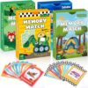 Zubebe 4 Sets Memory Matching Game for Kids Memory Match Fun Matching Game Educational Toys for Family Night, Party Favors, Classroom Prizes (Style 2)