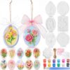 Zubebe Sets Adults Flower Ceramic Painting Kit DIY Paint Your Own Flower Unpainted Plaster Figurines 3D Ready to Ceramics Floral Crafts for Party Favor Birthday Gifts (Common Flowers)
