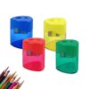 ZUFECY 4-Pack Pencil Sharpener, Smooth-Rotation Dual Holes & Easy-Clean Base, Compact Dual-Function Sharpener for Colored/Graphite Pencils, Backpack Essentials
