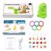 Zunate Talking Flash Cards Learning Toys for Kids Ages 3-8, Dinosaur Interactive Reading Pen with 75 Cards & 6 Stickers, Adjustable Voice, Eye Protection ScreenFree Educational Toy,