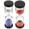 ZUNOXAZ 2pcs 10-Minute Sand Timer Hourglasses for Bath and Toilet Use, Classic-Shaped Plastic Sand Clock Timer with Easy Operation and Decorative Design for Playtime and Indoor Timing