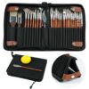 Zuplo 26Pcs Paint Brush Set for Acrylic Painting & Watercolor Brushes, Professional Acrylic Paint Brushes with Assorted Tips and Palette Knife, Art Supplies for Oil, Gouache and Face Painting