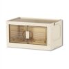 ZXFNVXC Stackable Storage Boxes, Clear Plastic Storage Boxes with Lids and Wheels, Plastic Folding Storage Bins with Open Front Door, for Bedroom Living Room Study Office