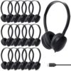 ZXQZYM USB C Kids Headphones for School 20 Pack Black