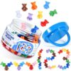 ZYFLSQ 150 PCS Counting Bears Set, 10 Color Sorting Bears Learning Toys for Preschoolers, 1 Inch Stackable Bear Counters for Kids Ages 3+, Montessori-Inspired Math Manipulatives for Classroom & Home