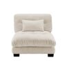 ZYJINIQ 40 Inch Breathable Chenille Studio Couch, Space Saver Bed with Solid Wood Frame, Sofa Individual with Flexible combinable Design for Home Office and Apartment use, Light Coffee