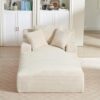 ZYJINIQ 79 Inch Corduroy Upholstered Sofa Bed, Sofa with Spring Package Cushion, Lazy Sofa with Ergonomic Design for Office and Indoor Leisure use, White