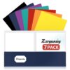 Zzrywuty 7 Packs Two Pocket Folders,Assorted Colors Two Pocket File Folders with Business Card Slot,Letter Size,Holds 100 Plus Sheets for School, Office, Business