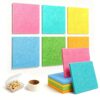0.5" Thick Felt Bulletin Board Pin Board for Wall Home Office Dorm, Velcro Backing, with Wooden Pins & Masking Tape (Multicolored, 6-Pack)