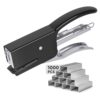 1-Pack Ergonomic Metal Handheld Office Plier Stapler w/ 1000 Staples, Black
