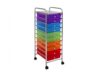 10-Drawer Rolling Storage Cart with Lockable Wheels, Multicolor