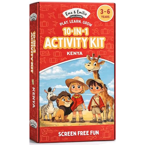 10-in-1 Activity Kit for Kids Age 3–6 (Kenya) | 10 Learning Activities for Brain Development, Logic & Fine Motor Skills | Screen-Free Educational Toy | Gift for 3,4,5,6 Year Old Girls & Boys