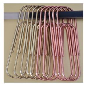 10-Pack Jumbo Paper Clips – 4” Giant Decorative Metal Paperclips, Oversized Bookmark for Office, School, Cute Desk Accessories, Clear Box (Gold, Rose Gold)