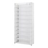 10-Shelf Shoe Rack Organizer with Fabric Cover, Holds 30 Pairs, White
