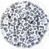 1000Pcs 6x6mm Acrylic Square Alphabet Beads Black