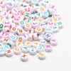 1000pcs 7x4mm Acrylic Letter Beads Round Alphabet Spacer Beads