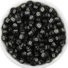1000pcs 7x4mm Acrylic Round Alphabet Beads Black Letter Spacer Beads for Jewelry Making