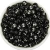 1000pcs 7x4mm Black Acrylic Letter Beads Flat Round Spacer Beads