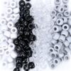 1000pcs Black and White Pony Beads for Bracelet 6x9mm Hair Beads