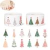 1000Pcs Christmas Tree Stickers Roll Boho Pine Decals for Cards
