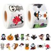 1000 Pcs Halloween Stickers Roll 1.5 Inch Cute Pumpkin Ghost Witch Bat Decal Sticker 16 Designs Waterproof Self-Adhesive Seal Label Stickers for Halloween Envelope Gift Scrapbook Party Decor