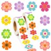 1000 PCS Self-Adhesive Flower Stickers 2 Rolls 1.5 Inch Colorful for Crafts