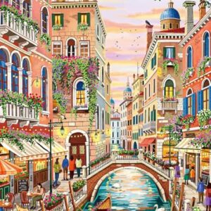 1000 Piece Puzzles for Adults - Charming Venice - Jigsaw Puzzles for Adults 1000 Pieces Colorful Venice Sunset Canal 1000 Piece Jigsaw Puzzles