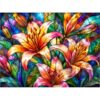 1000 Pieces Jigsaw Puzzle for Adults with Colorful Stained Glass Lilies