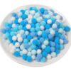 1000 Pieces Pom Poms Blue and White, 0.4 inch Small Craft Pompoms, Soft Fluffy Puff Balls for DIY Arts and Bulk Craft Making Decorations Supplies (Blue Series, 1 cm / 10 mm)