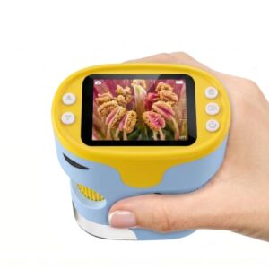 1000X Handheld Digital Microscope for Kids, Portable Microscope with 2.0" IPS Screen, SD Card for Photos & Video, Slides Kit, Rechargeable, Lanyard & Stand, Kids Toys for Girls Boys Ages 3-12 (Yellow)