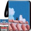 1008 Card Binder 9 Pocket, 3-Ring Trading Card Binder with 56 Page Removable Sleeves, High Storage Waterproof Trading Card Holder Collection Card Album Organizer Case for TCG Cards - Cat