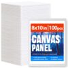 100 Pack Bulk Canvases for Painting 8x10 Inch, Flat Paint Canvas Panel