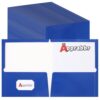 100 Pack Two-Pocket Folders for Letter Size,Glossy Blue Paper Folders