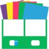 100 Pack Two Pocket Folders Letter Size Paper File Organizer for School Office Home Business, 5 Assorted Colors