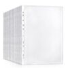 100Pcs A4 Binder Pockets Clear Page Protectors, 9x12in