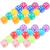 100pcs Acrylic Dice Cubes 12mm Rounded Corner Six-Sided Translucent