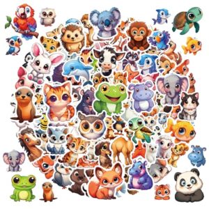 100 Pcs Big Eyes Cute Animal Stickers Bulk for Kids Classroom Boys Girls.Waterproof Vinyl Kawaii Stickers Packs for Water Bottles Phone Laptop Cup.Teacher Reward Sticker Supplies Must Haves