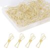 100PCS Gold Paper Clips Small Metal Wire Hollow Out Multi-Purpose Utility ClipsInvoice Bill Paper Clips for Office Home School