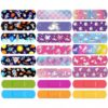 100 Pcs Kids Bandages, 24 Styles Waterproof Breathable Cartoon Adhesive Bandages for Kids, Colorful Unicorn Rainbow Mermaid Space Variety Pack for Boys and Girls, Minor Cuts and Scrapes