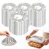 100 PCS Reusable Aluminum Foil Food Covers, Elastic Tin Foil Food Cover