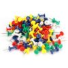 100 Pcs Reusable Plastic Push Pins Multicolor Map Drawing Organization