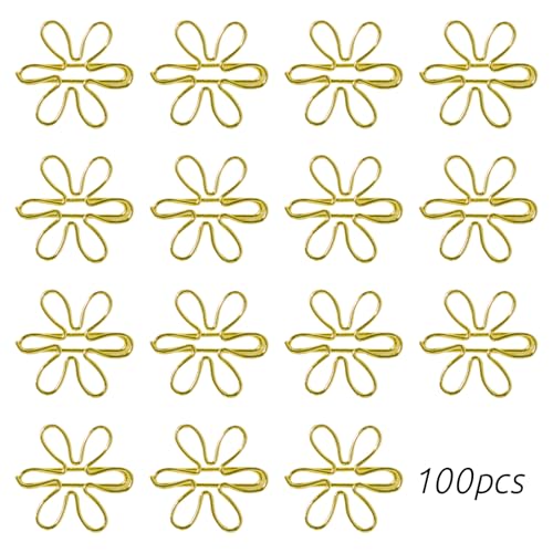 100 Pcs Sunflower Paper Clips, Decorative Metal Fancy Flower Stationery, Cute Large 11.4 x 11.4 in Clips for Office Document Organization, Bookmarks, and Crafting Projects, Assorted Paper Fasteners