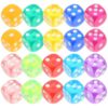 100pcs Translucent Acrylic Dice 12mm Rounded Corner Six-Sided Cube