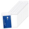 100 Pcs Vertical ID Badge Holders, Clear Plastic Waterproof ID Card Holders, Resealable Bulk Nametag Holders for Proximity Cards, RFID, Credit Cards