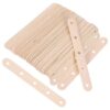 100pcs Wood Ice Pop Sticks with Holes, Beige, Single-piece Craft
