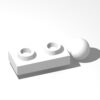 100 Piece Plate,1x2 with Tow Ball on End, White, Compatible with Lego Parts 22890