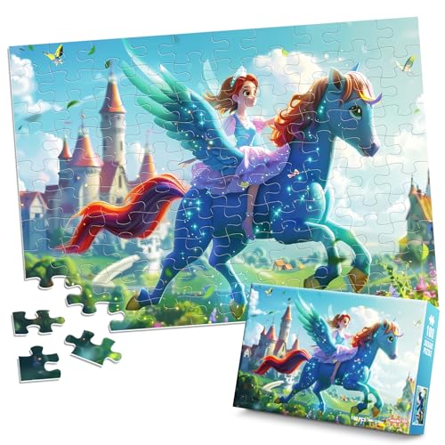 100 Piece Puzzles for Kids Ages 4-6 6-8 8-10 Princess Puzzle for Girls Large Piece Jigsaw Puzzles Kids Educational Gifts Children Learning Toys Cartoon